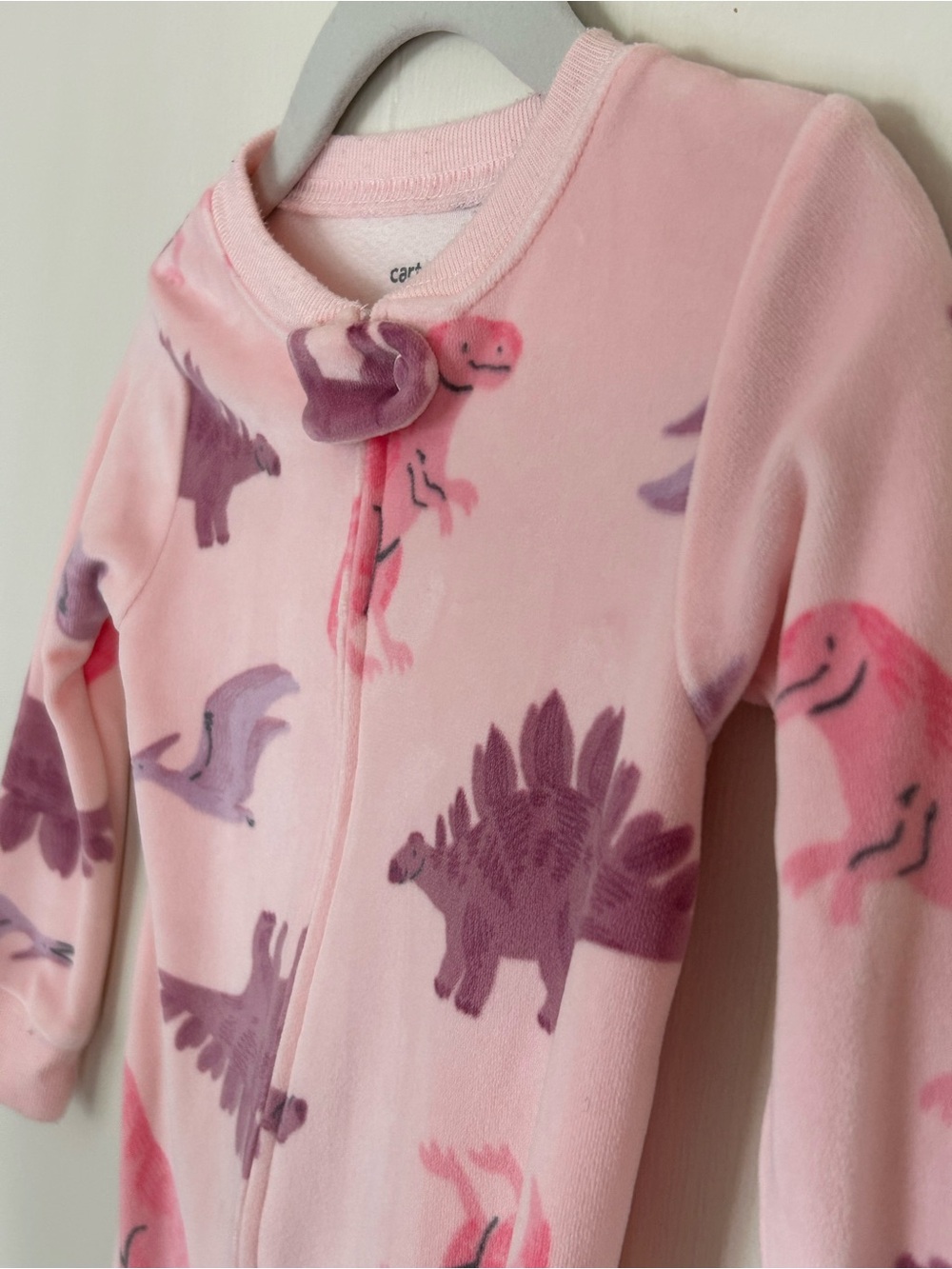 2/$10 Carter's Pink Dinosaur Fleece Pajamas